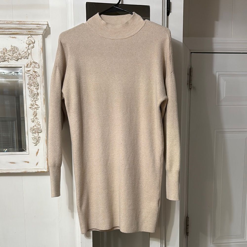 Elegant Cream Sweater Dress